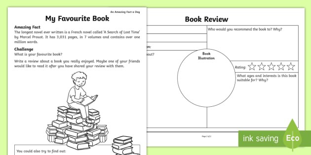 My Favorite Book Worksheet  Worksheet Teacher Made