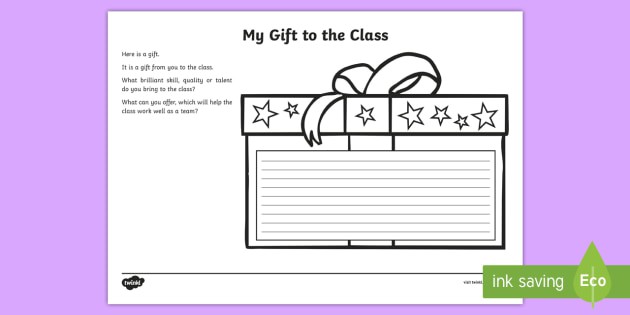 My Gift To The Class Worksheet