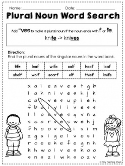 Word Search: Find The Plural!