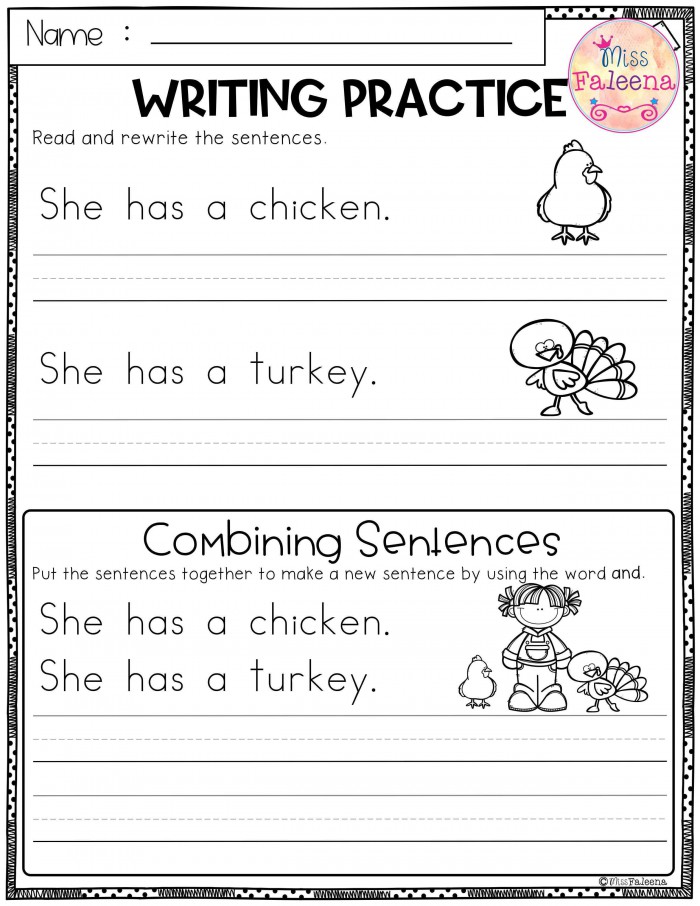 November Writing Practice Combining Sentences