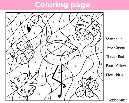 Number Coloring Page For Preschool Kids Learning English Colors