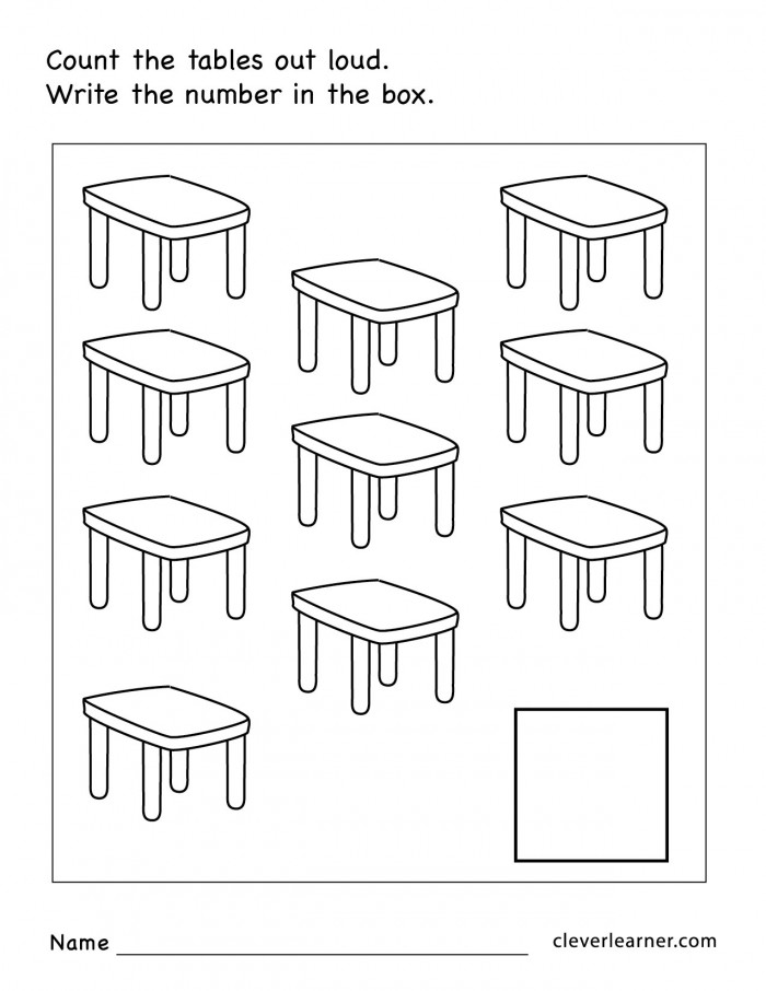 Number Ten Writing  Counting And Identification Printable