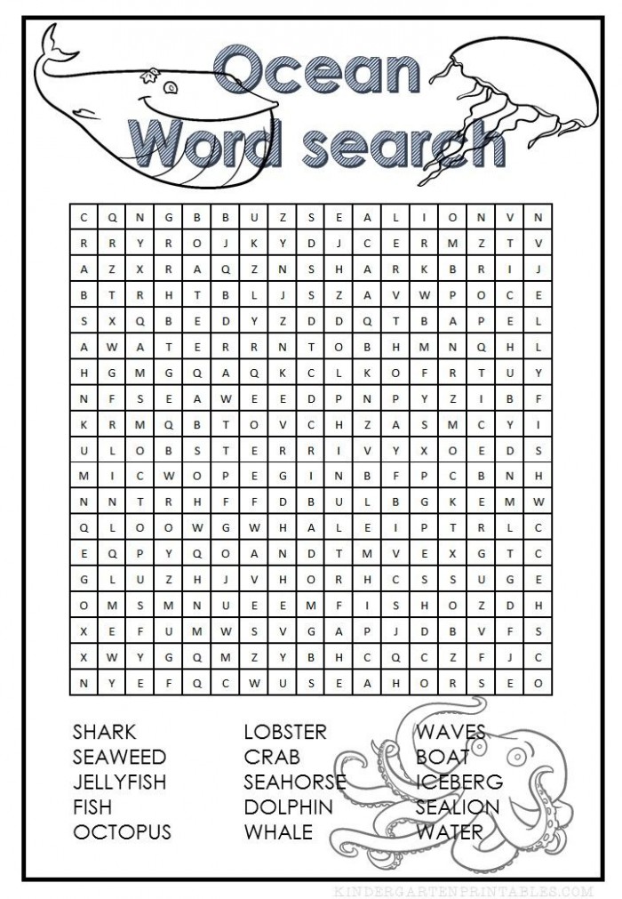 Word Search For Kids: Under The Sea Worksheets | 99Worksheets