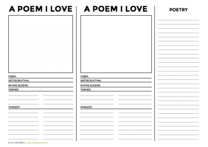 Poetry Journal Worksheet Wednesday