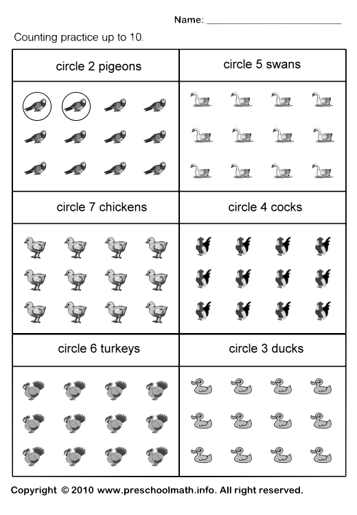 Counting Bird Addition Worksheets | 99Worksheets