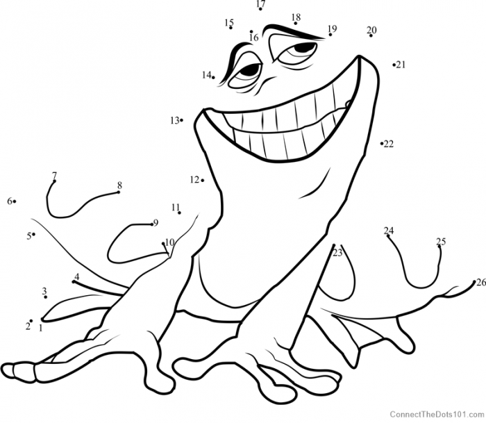 Prince Naveen As Frog Dot To Dot Printable Worksheet