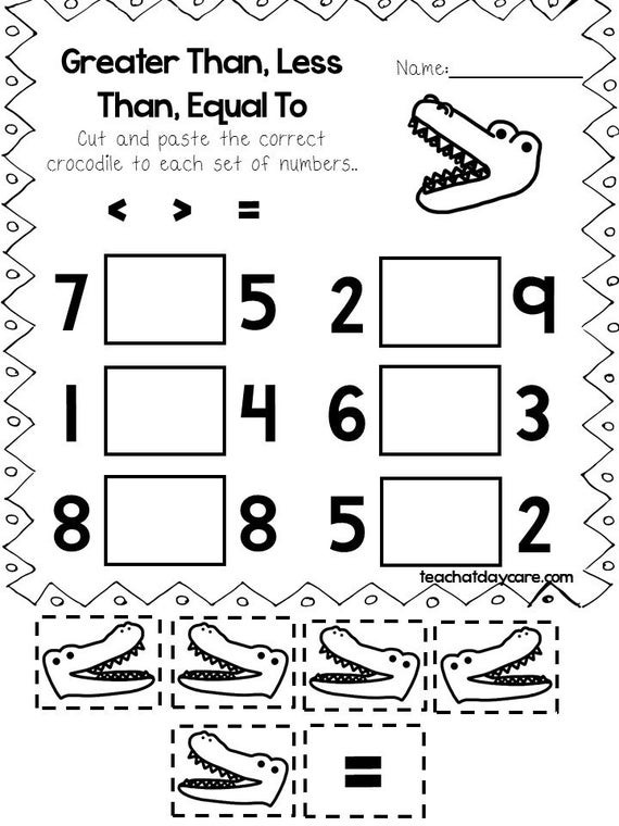 Printable Greater Than Less Than Equal To Worksheets