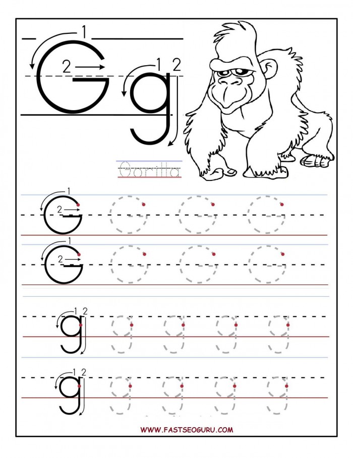 Printable Letter G Tracing Worksheets For Preschooljpg