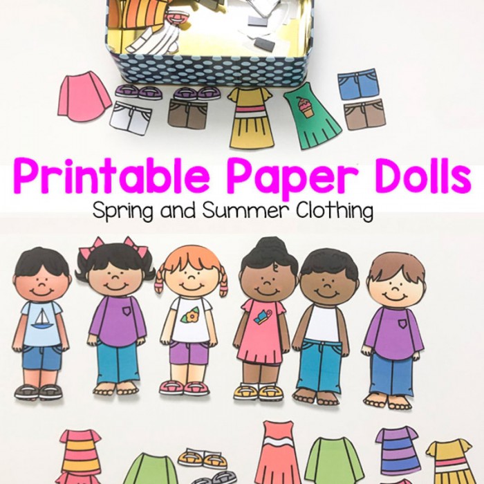 Printable Paper Dolls For Spring  Summer  Winter And Fall