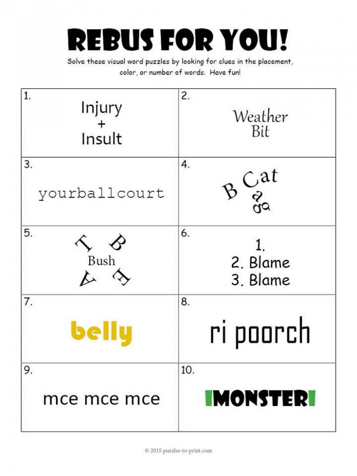 Rebus Worksheet