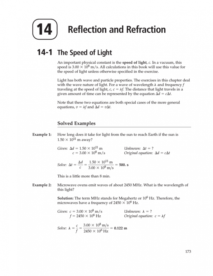 Speed Of Light | 99Worksheets