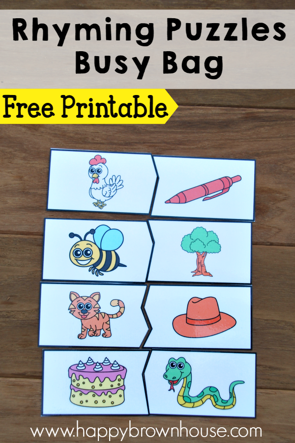 Rhyming Puzzles Busy Bag