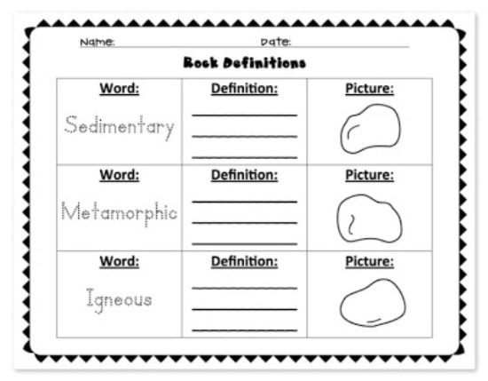 Free Printable Rocks And Mineral Worksheets