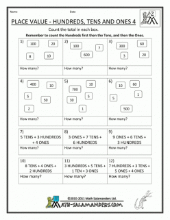 End Of Year Assessment: Numbers To 100