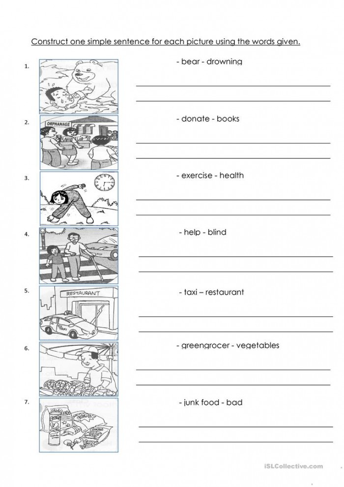 Sentence Construction Worksheets Pdf