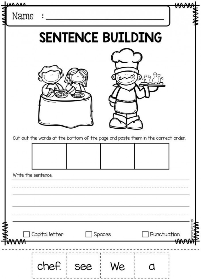 September Sentence Building With Images
