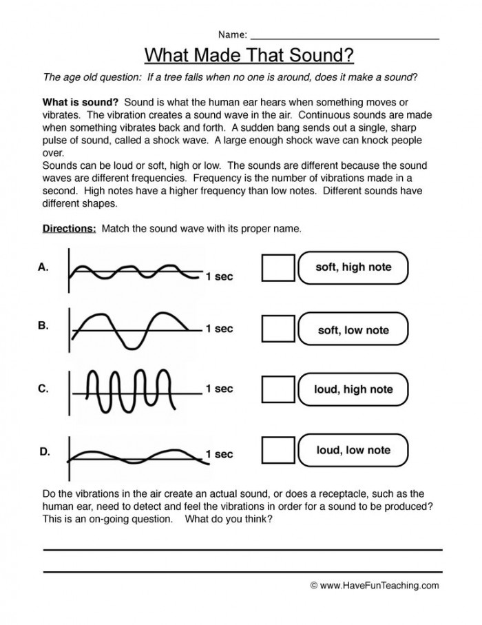 What Is Sound Worksheets 99Worksheets