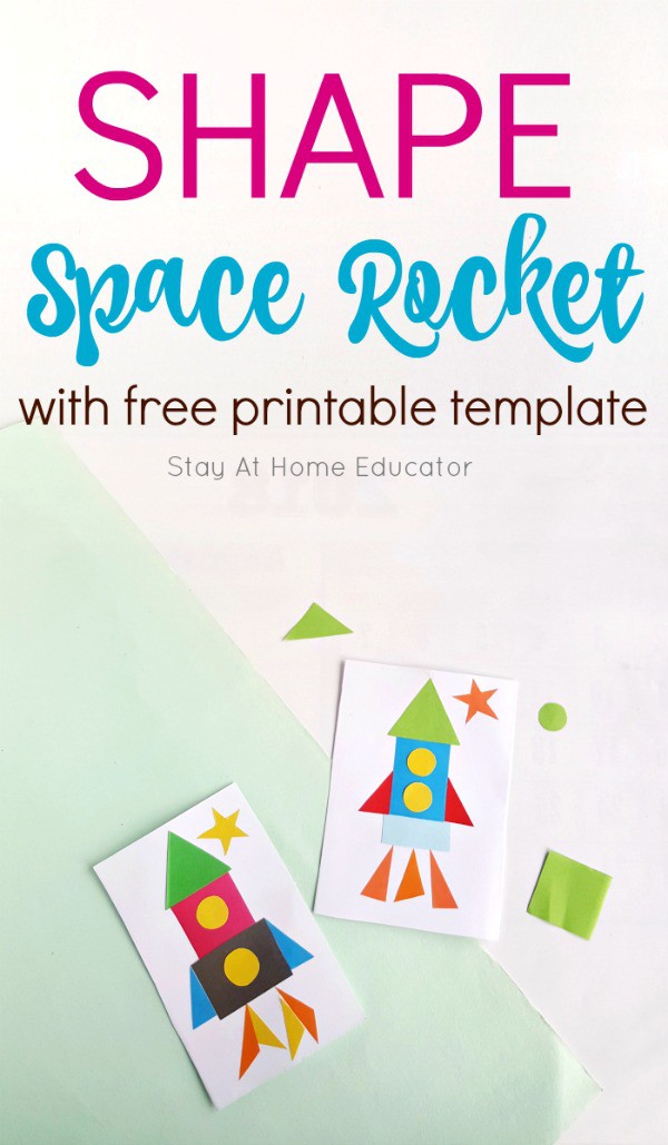 Color By Shape: Rocket In Space Worksheets | 99Worksheets