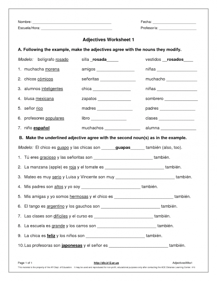 Free Spanish Worksheets For Kindergarten Lovetoknow Free Spanish 