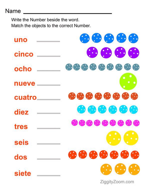 First Grade Spanish To English Worksheets