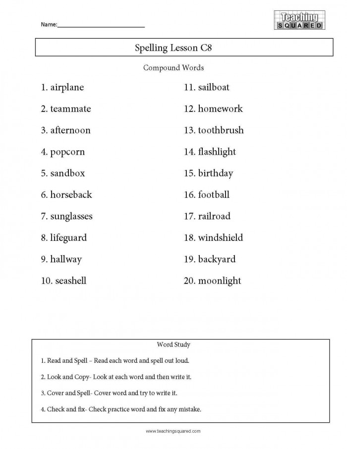 Spelling List C