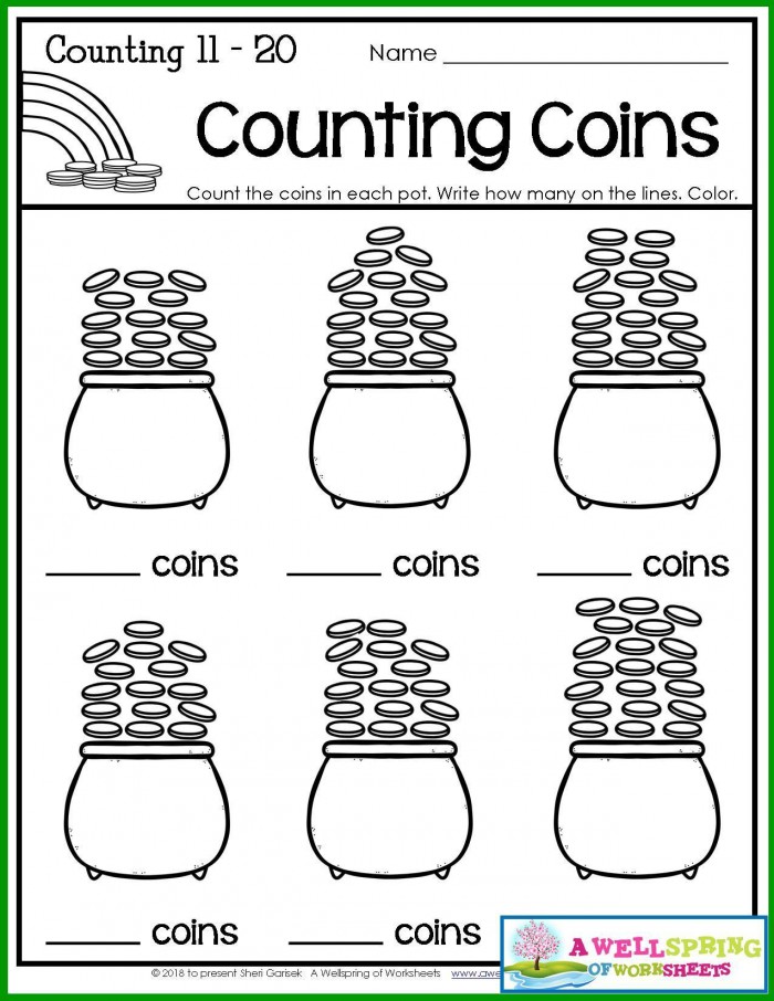 St Patricks Day Counting Worksheets
