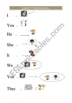 Subject Pronouns For Kids