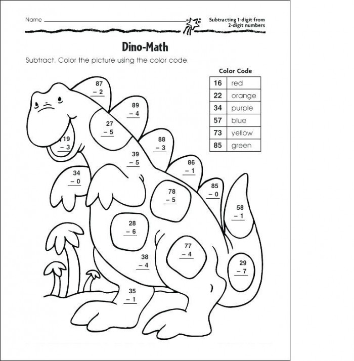 Subtraction Coloring Worksheets 99Worksheets