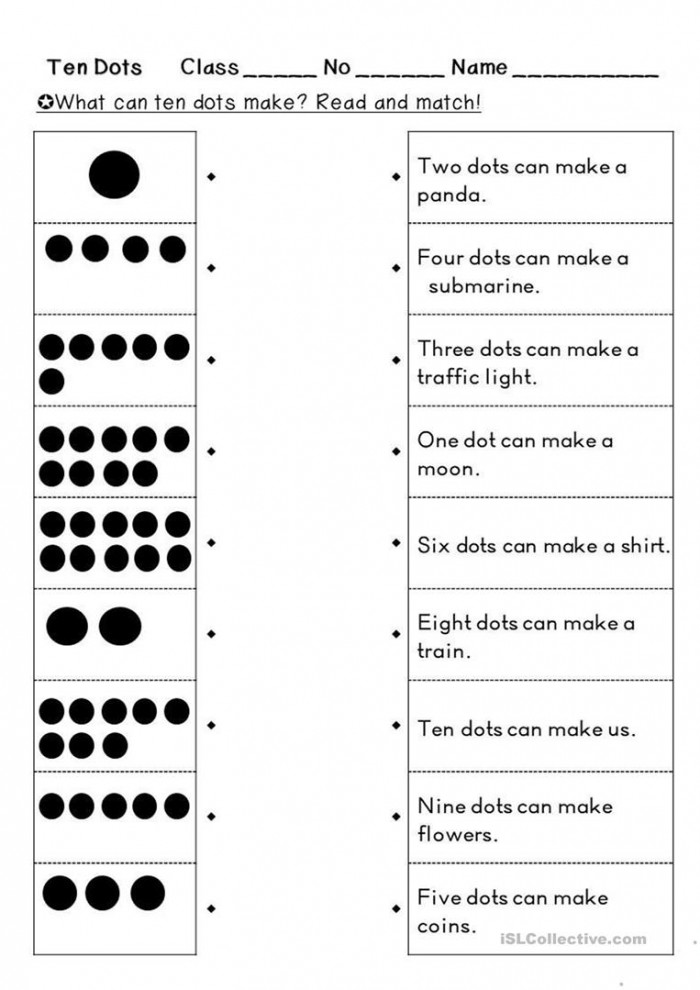 Ten Black Dots By Donald Crews Matching Exercise Redesigned And