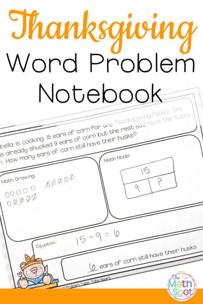 Thanksgiving Word Problems For Addition And Subtraction With