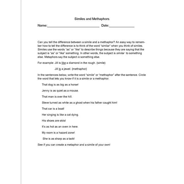 similes-and-metaphors-can-you-tell-the-difference-worksheets