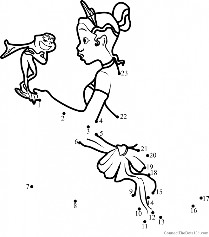 The Princess And The Frog Dot To Dot Printable Worksheet
