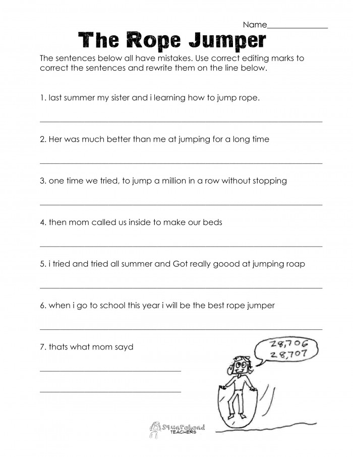 The Rope Jumper Grammar Worksheet