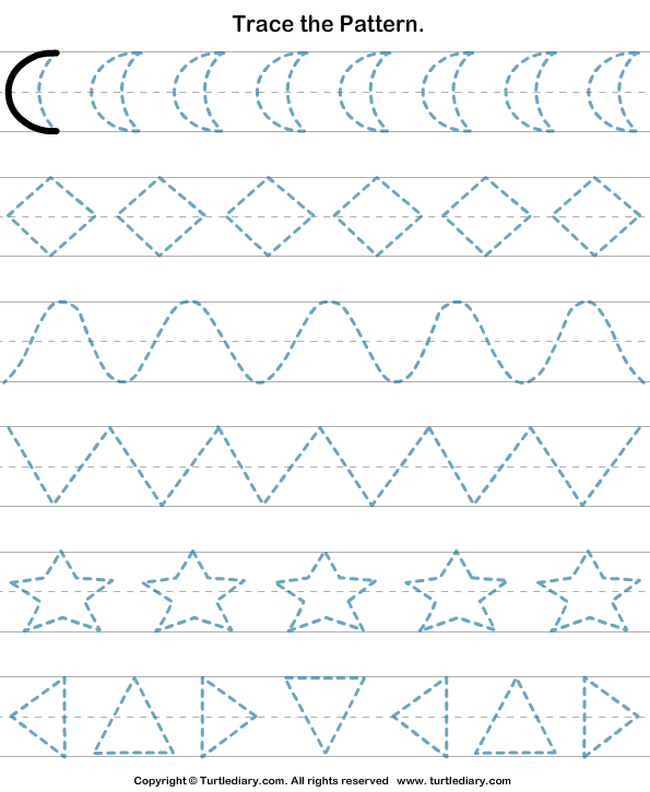 Trace Over The Line To Complete The Pattern Worksheet
