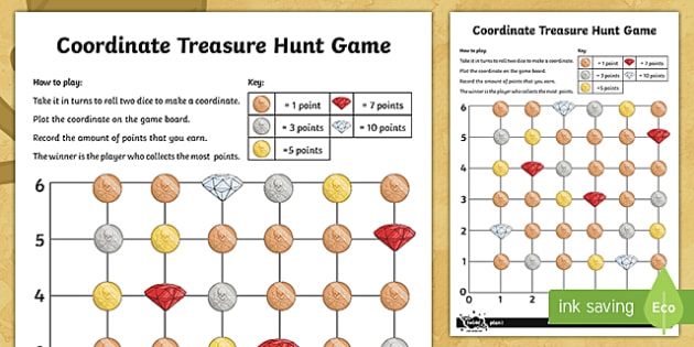 Treasure Hunt Coordinates Game Teacher Made