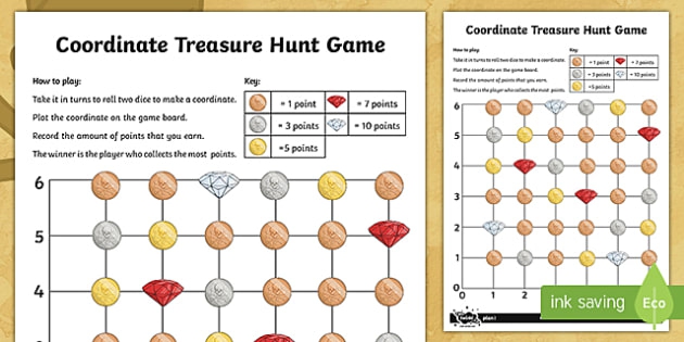 Treasure Hunt Coordinates Game Teacher Made