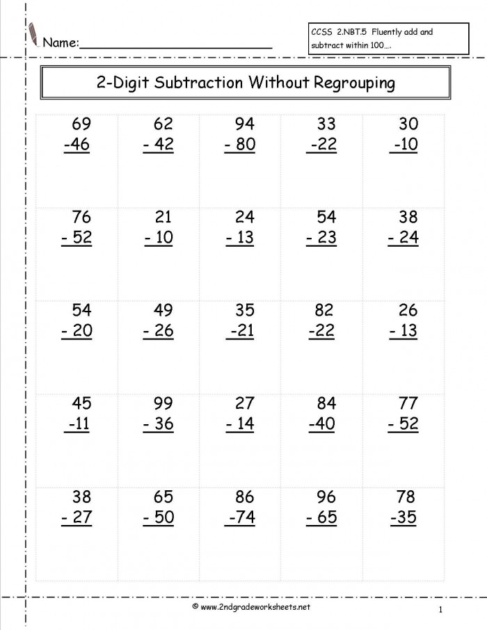 Multi Digit Subtraction With Regrouping Worksheets Free