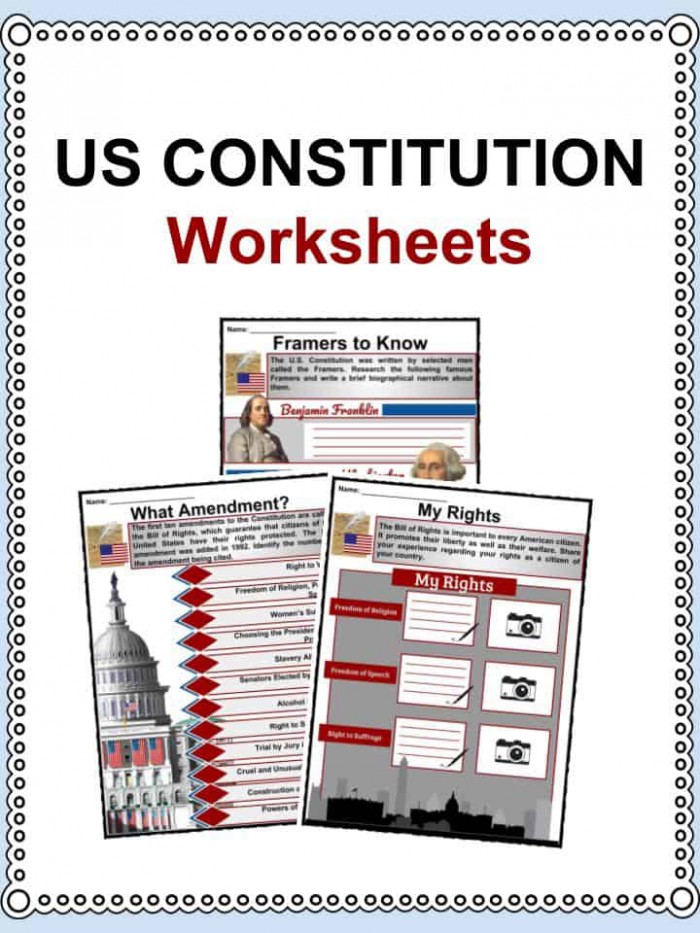 Us Constitution Facts   Worksheets
