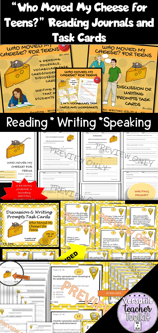 Who Moved My Cheese Reading Journalsnovel Study Guide