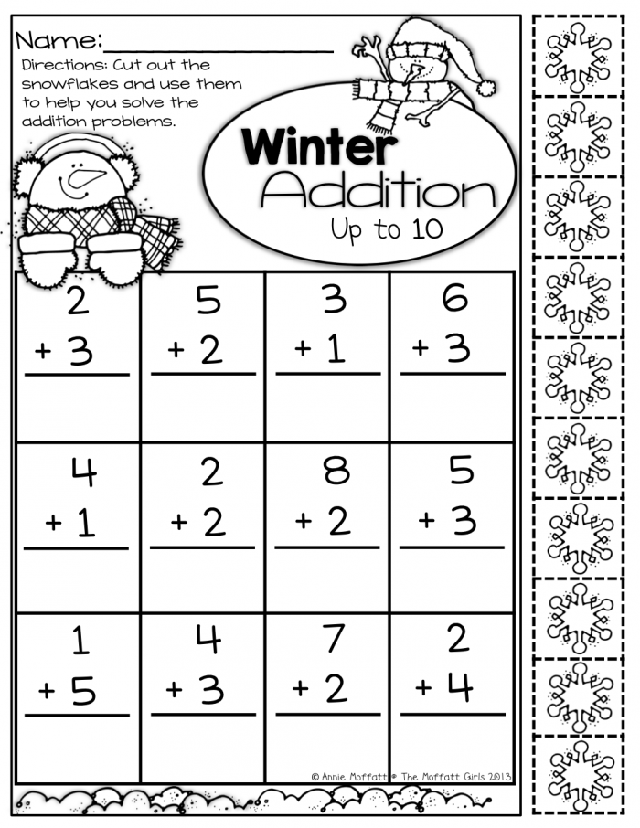 Winter Math And Literacy Packet Kindergarten