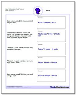 Multiplication: Word Problems (Part One)