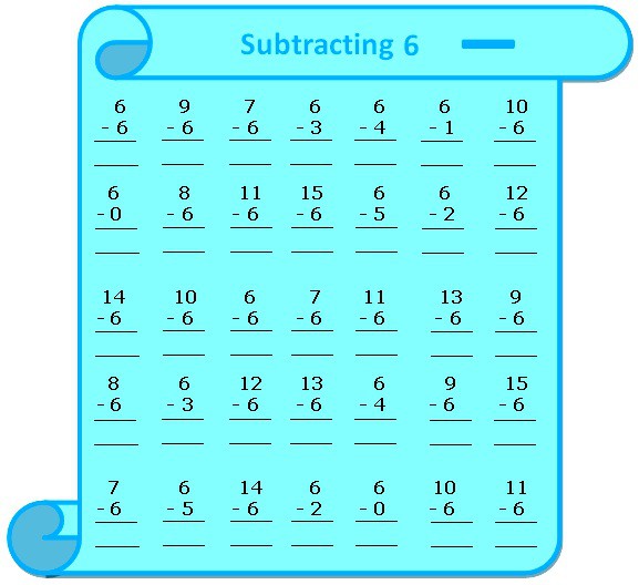 Worksheet On Subtracting   Questions Based On Subtraction