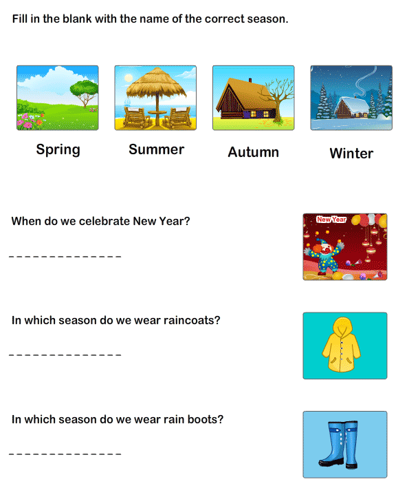 Worksheet To Learn Seasons