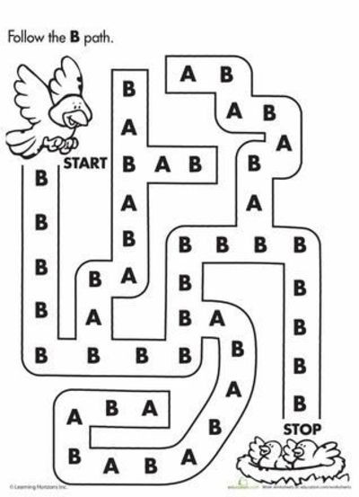 Worksheets Follow The Letter B Path  Preschool Items