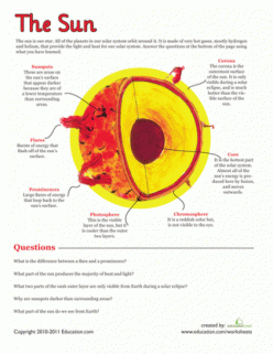 The Sun: A Diagram Review Sheet