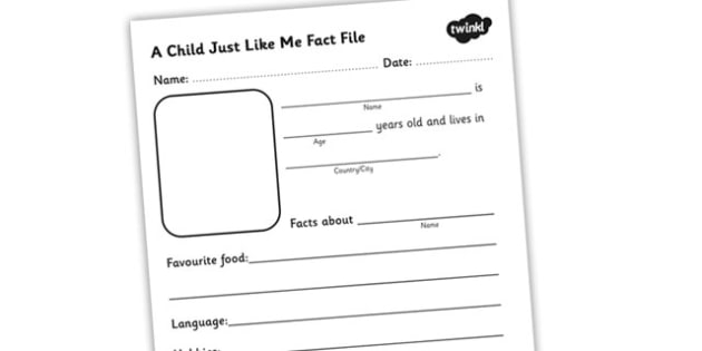 A Child Just Like Me Worksheet Teacher Made