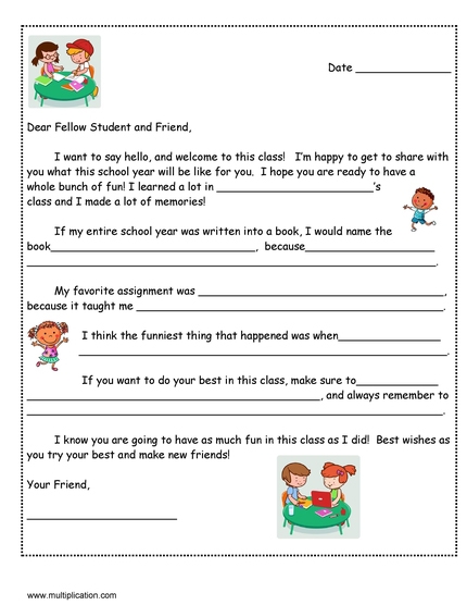 A Friendly Letter To Next Years Student With Free Template