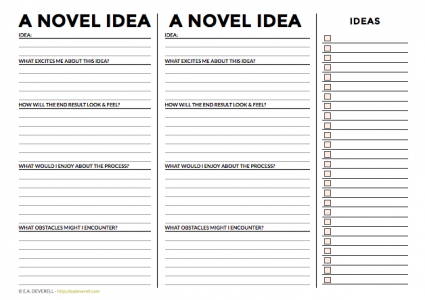 A Novel Idea Journal Worksheet Wednesday