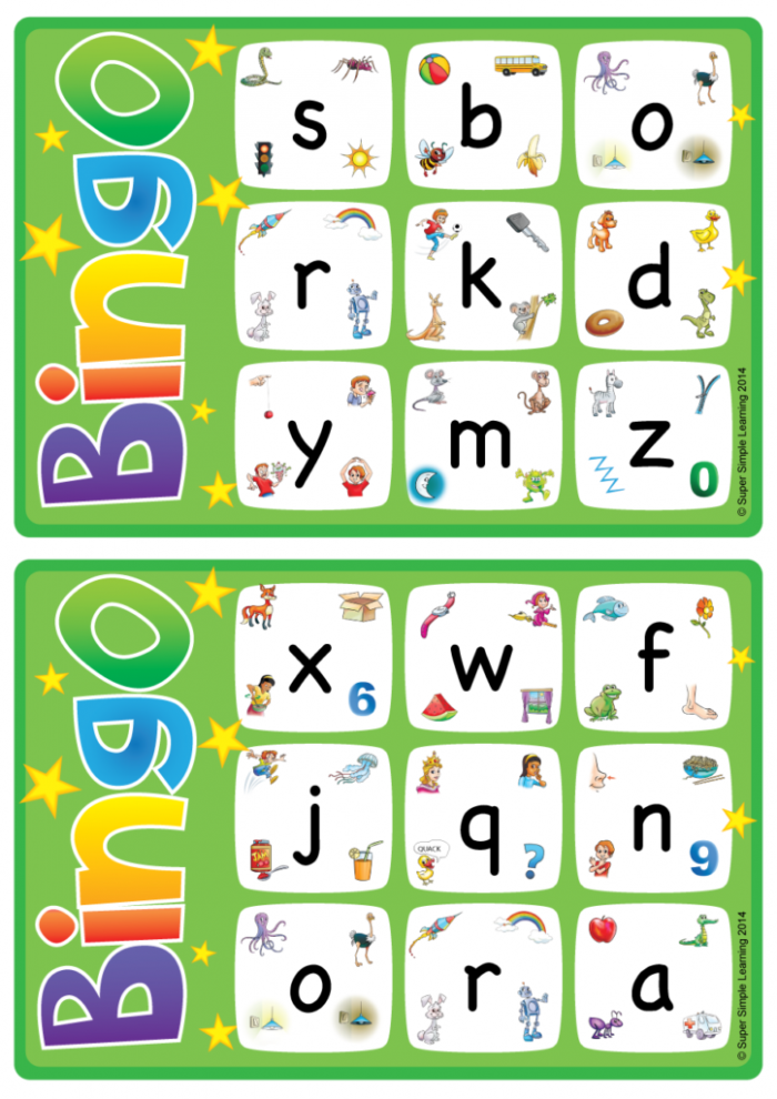 Alphabetvocabulary Bingo Game