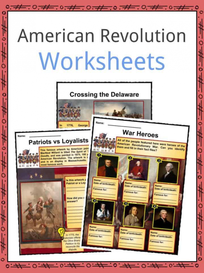 American Revolution Worksheets  Facts  Timeline   Key Battles For Kids